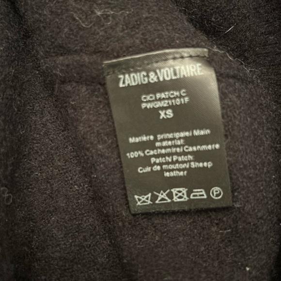 Zadig and Voltaire CiCi with patch black cashmere pullover sweater - Picture 10 of 12